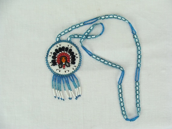 Vintage Native American Necklace 90s does 70s See… - image 1