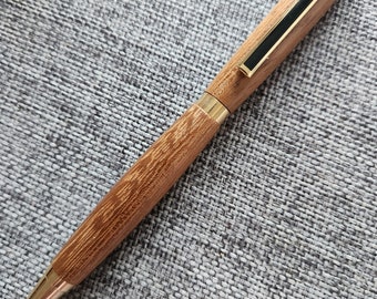 Stylo à bille en bois d'iroko - Cadeau idéal Fête des Mères Fête des Pères Anniversaire Mariage Retraite Pâques