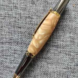 Kugelschreiber Coffee Twist Top - Creme - Beige - Schlangenhaut - Reptil - Geschenk - Geburtstag - Muttertag - Vatertag - Uni - Studenten