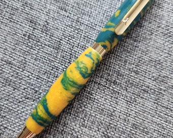 Green and Yellow Ballpoint Pen - Ideal Gift - Birthday Anniversary Wedding Retirement Easter Fathers Day Mothers Day