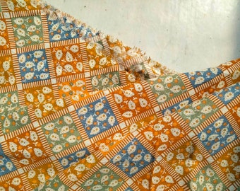 Cotton fabric coupon with floral pattern – 140x100 cm – fancy fabric for sewing, patchwork, DIY – printed fabric France