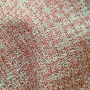 Pale pink tweed for tailoring, luxury couture. Pink fabric by the meter. Tailored jacket. image 8