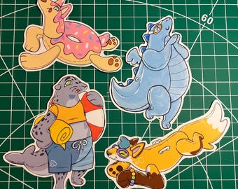 Glossy Pooltoy Furry Sticker, Vinyl, Waterproof