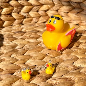 Yellow Duck Dangle Earrings