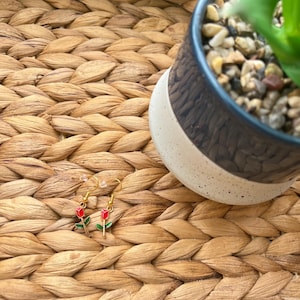 Red Tulip Dangle Earrings