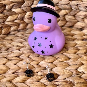 Black Spider Halloween Dangle Earrings
