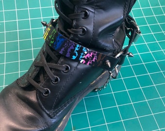 Pride Flag Leather Boot Harness