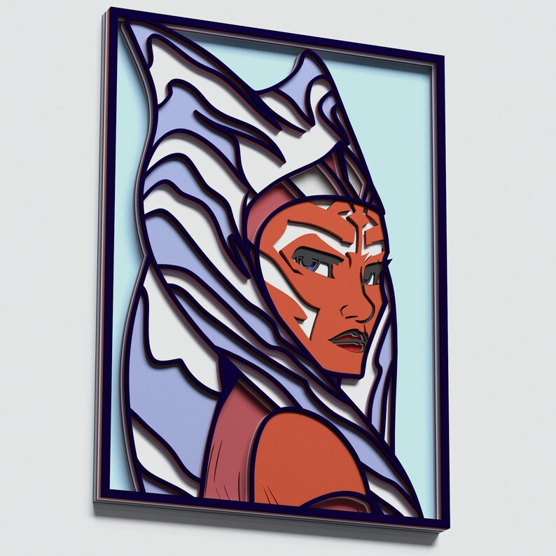 Download Multilayer Ahsoka Tano Mandala DXF SVG Layered Star Wars ...