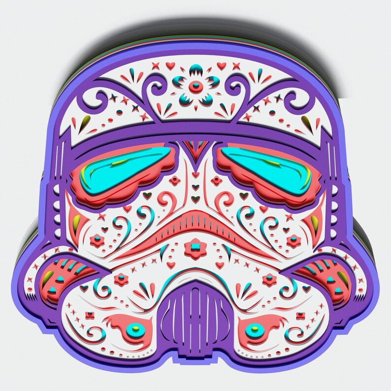 Download Multilayer Storm trooper Mandala DXF SVG Vector Star Wars ...