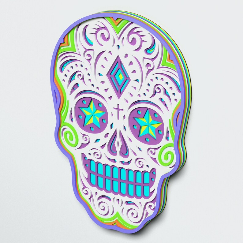 Download Multilayer Sugar Skull Mandala S6 DXF SVG Vector Mexican | Etsy