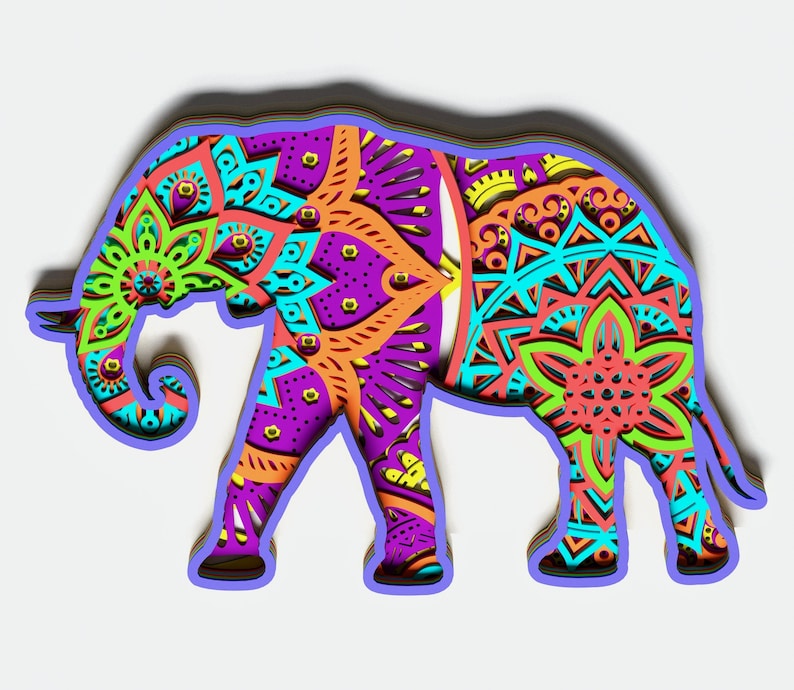 Download Multilayer Elephant Mandala svg DXF SVG CDR Vector Mandala ...