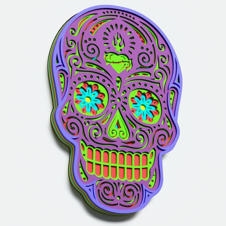 Download Multilayer Sugar Skull Mandala S4 DXF SVG Vector Mexican | Etsy