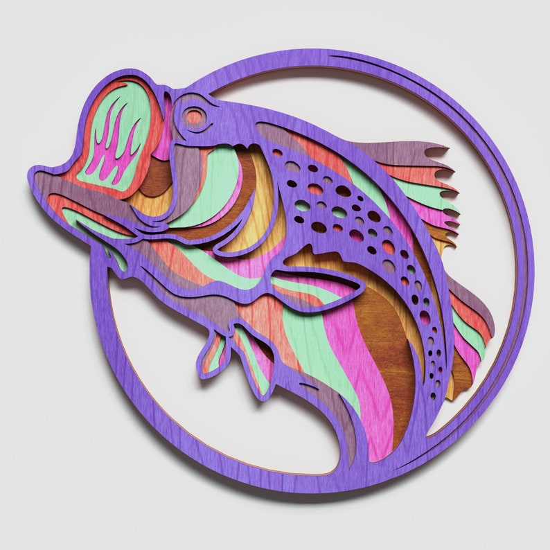 Download Multilayer Bass Fish Mandala DXF SVG Vector Mandala file ...