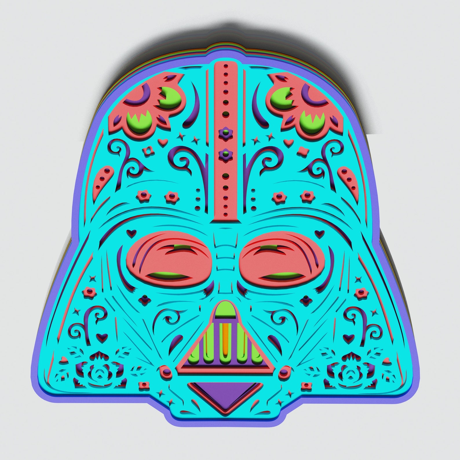 Download Multilayer Vader Mandala DXF SVG Vector Star Wars Mandala ...