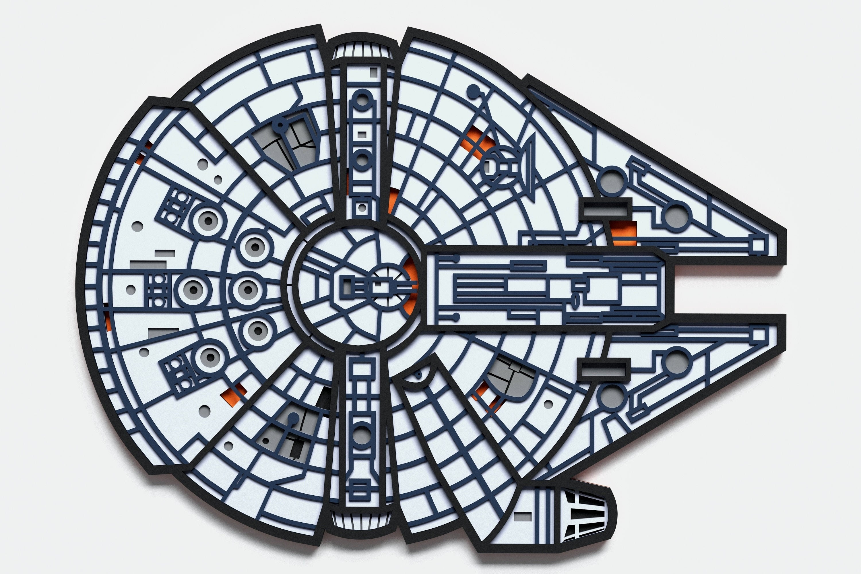 Download Multilayer Millennium Falcon Mandala Svg Layered Star Wars Etsy