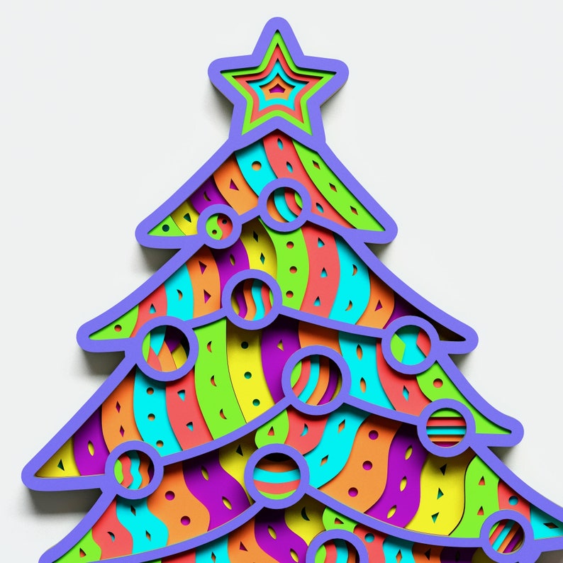 Download Multilayer Christmas Tree Mandala DXF SVG Vector Christmas | Etsy