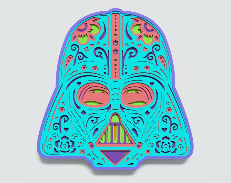 Download Multilayer Vader Mandala DXF SVG Vector Star Wars Mandala ...