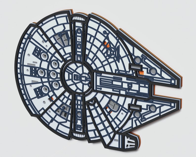 Download Multilayer Millennium Falcon Mandala SVG Layered Star Wars ...