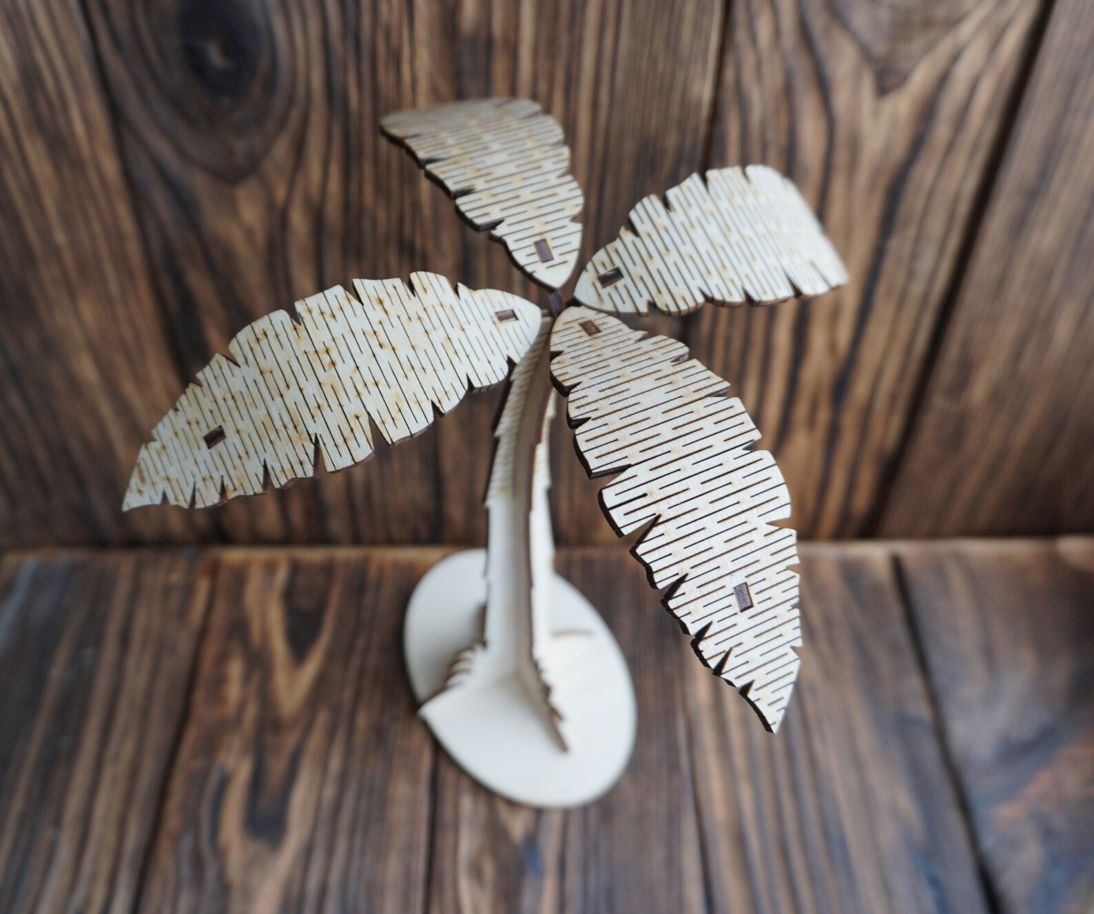 Wooden Palm Tree Laser cut vector model. Palm Tree 3D puzzle | Etsy