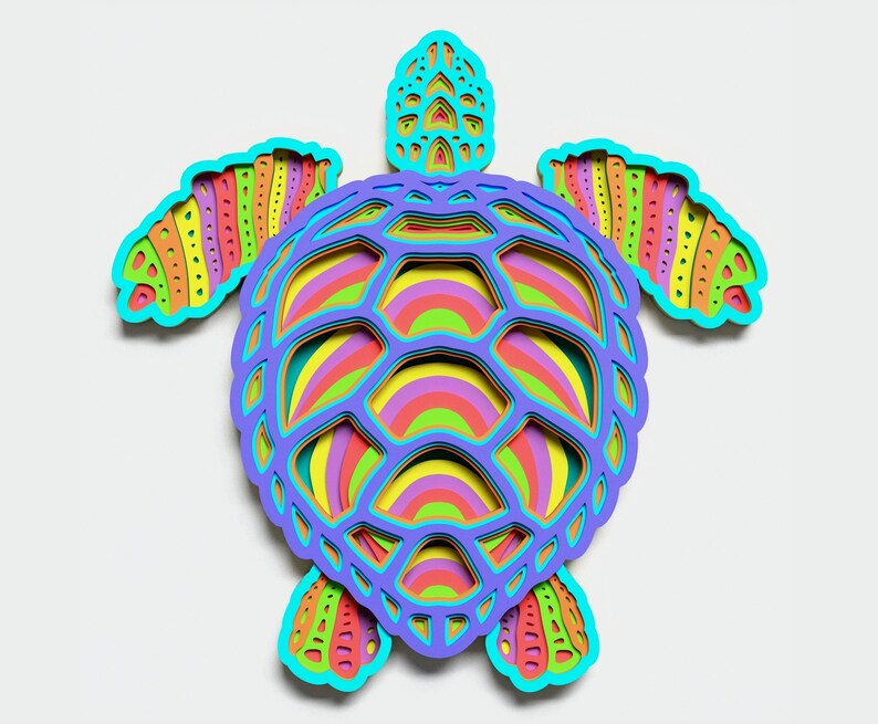 Download Multilayer Turtle Mandala DXF SVG Vector Mandala file for ...