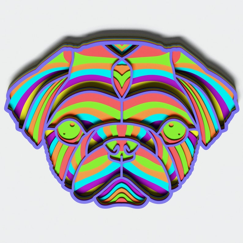 Download Multilayer Pug-Dog Mandala DXF SVG Vector Mandala file for ...