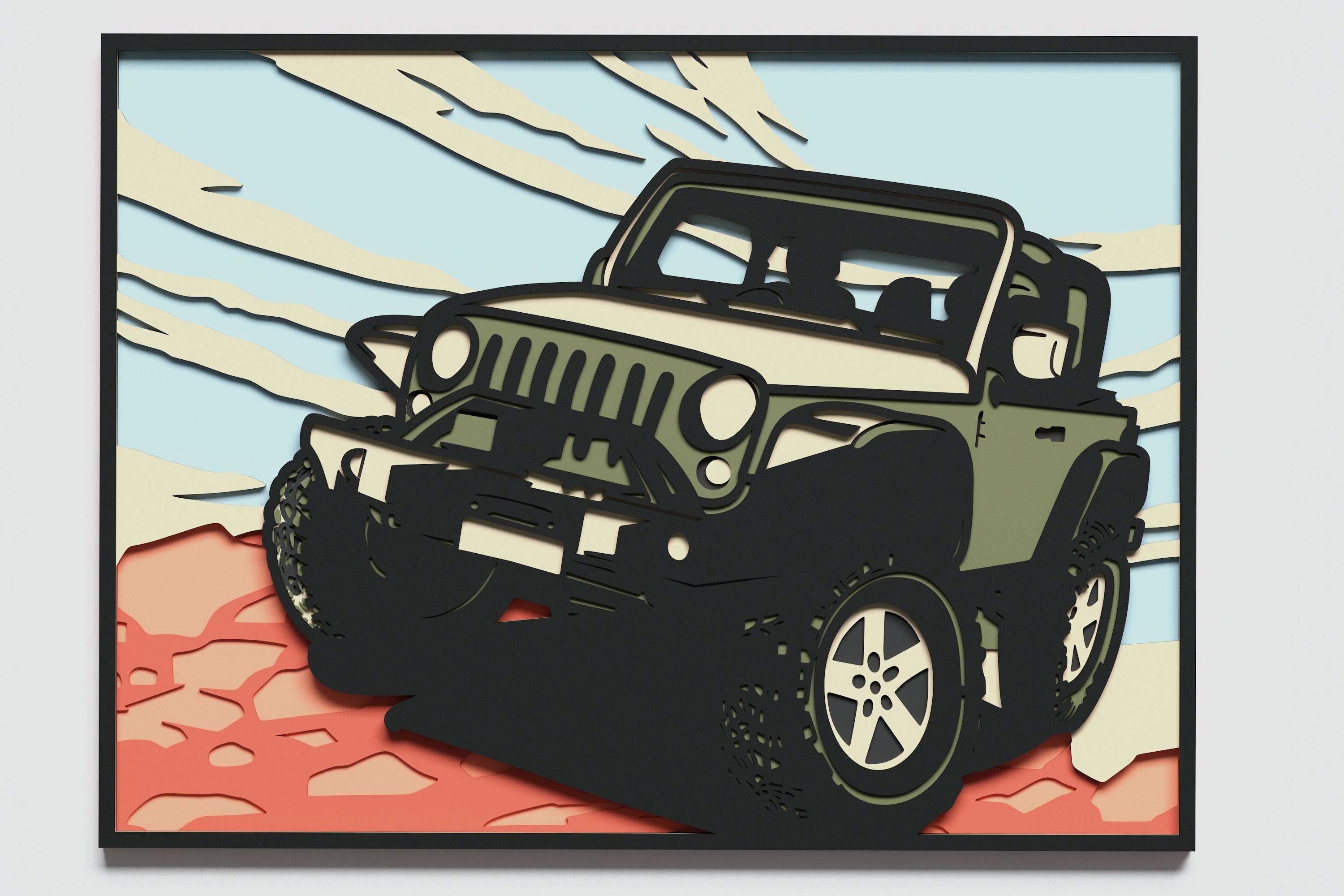 Download Multilayer Jeep Design DXF SVG Vector Jeep Mandala file ...