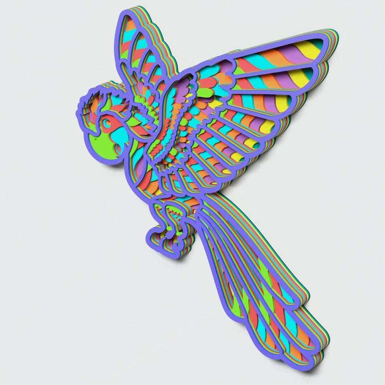 Download Multilayer Parrot Mandala svg DXF SVG CDR Vector Mandala ...