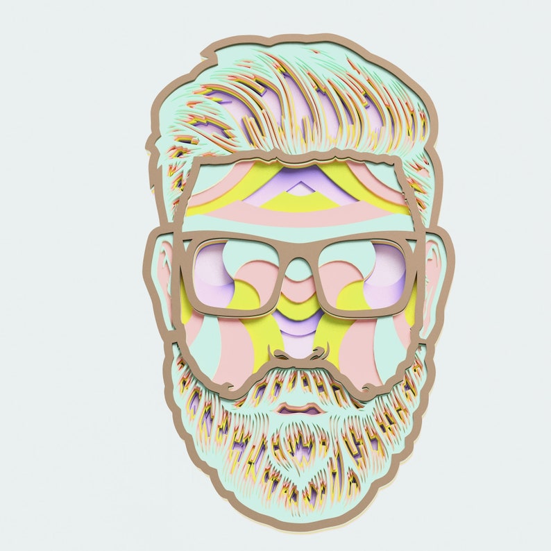 Download Multilayer Bearded Man Mandala DXF SVG CDR Vector Mandala ...