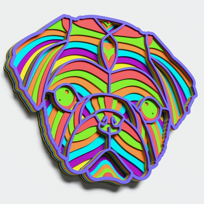 Download Multilayer Pug-Dog Mandala DXF SVG Vector Mandala file for ...