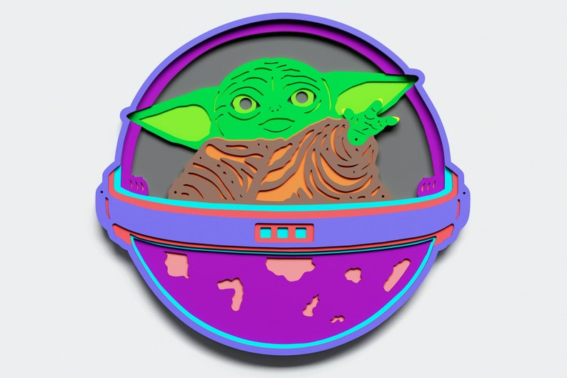 Download Multilayer Star Wars Yoda Mandala DXF SVG Vector Star Wars ...