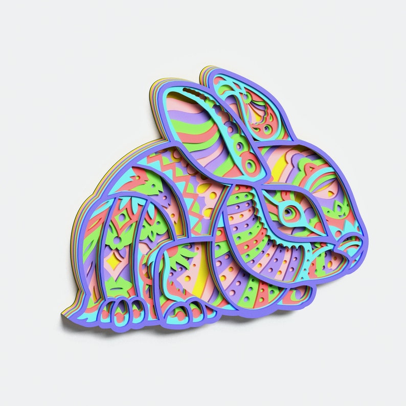 Download Multilayer Rabbit Mandala DXF SVG CDR Vector Mandala file | Etsy
