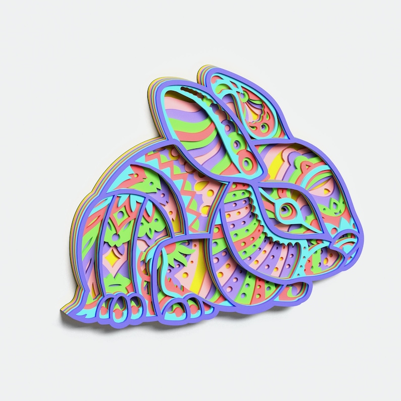 Download Multilayer Rabbit Mandala DXF SVG CDR Vector Mandala file ...