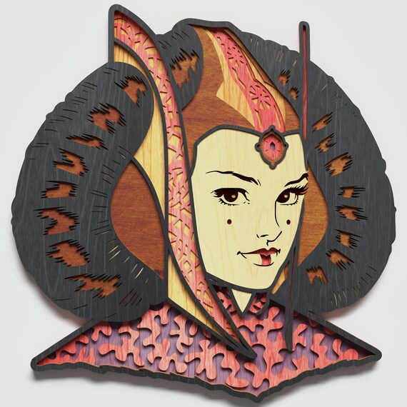 Download Multilayer Padme Amidala Mandala Dxf Svg Vector Star Wars Etsy