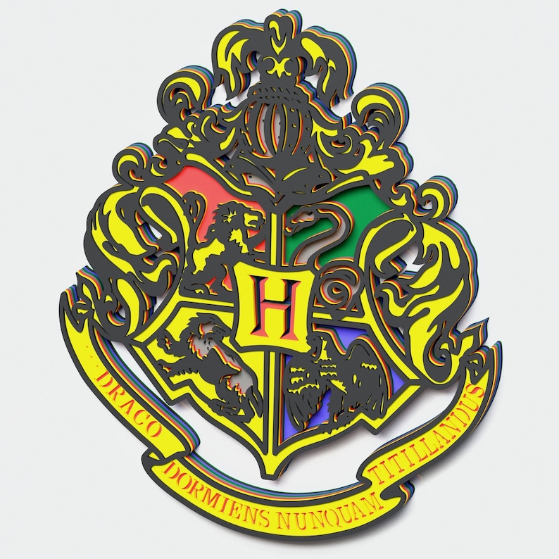Download Multilayer Hogwarts Crest Mandala svg DXF SVG CDR Vector ...