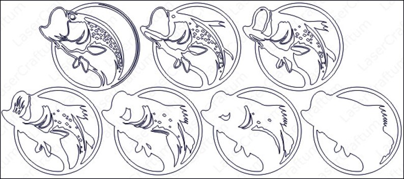 Download Multilayer Bass Fish Mandala DXF SVG Vector Mandala file ...