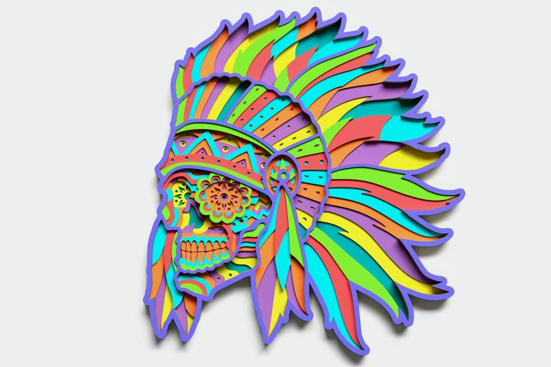 Download Multilayer Indian Sugar Skull Mandala DXF SVG Vector | Etsy