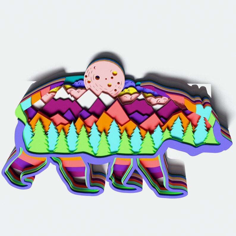 Download Multilayer Bear Mandala DXF SVG CDR Vector Mandala file ...
