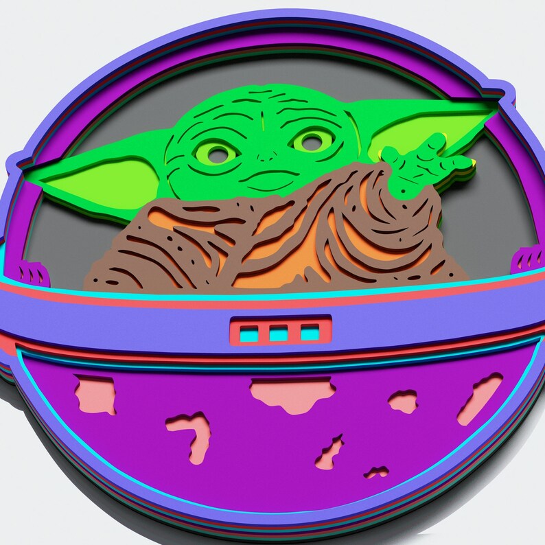 Download Multilayer Star Wars Yoda Mandala DXF SVG Vector Star Wars ...