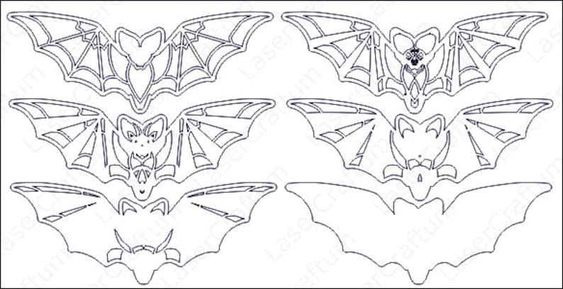 Download Multilayer Bat Mandala DXF SVG Vector Halloween Bat ...