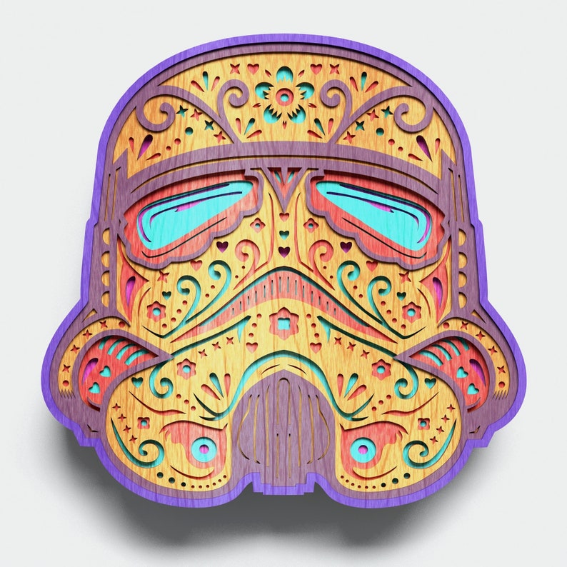 Download Multilayer Storm trooper Mandala DXF SVG Vector Star Wars ...