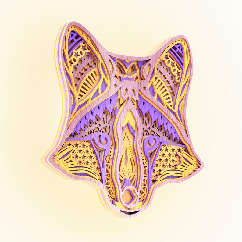 Download Multilayer Fox Mandala DXF SVG CDR Vector Mandala file for ...