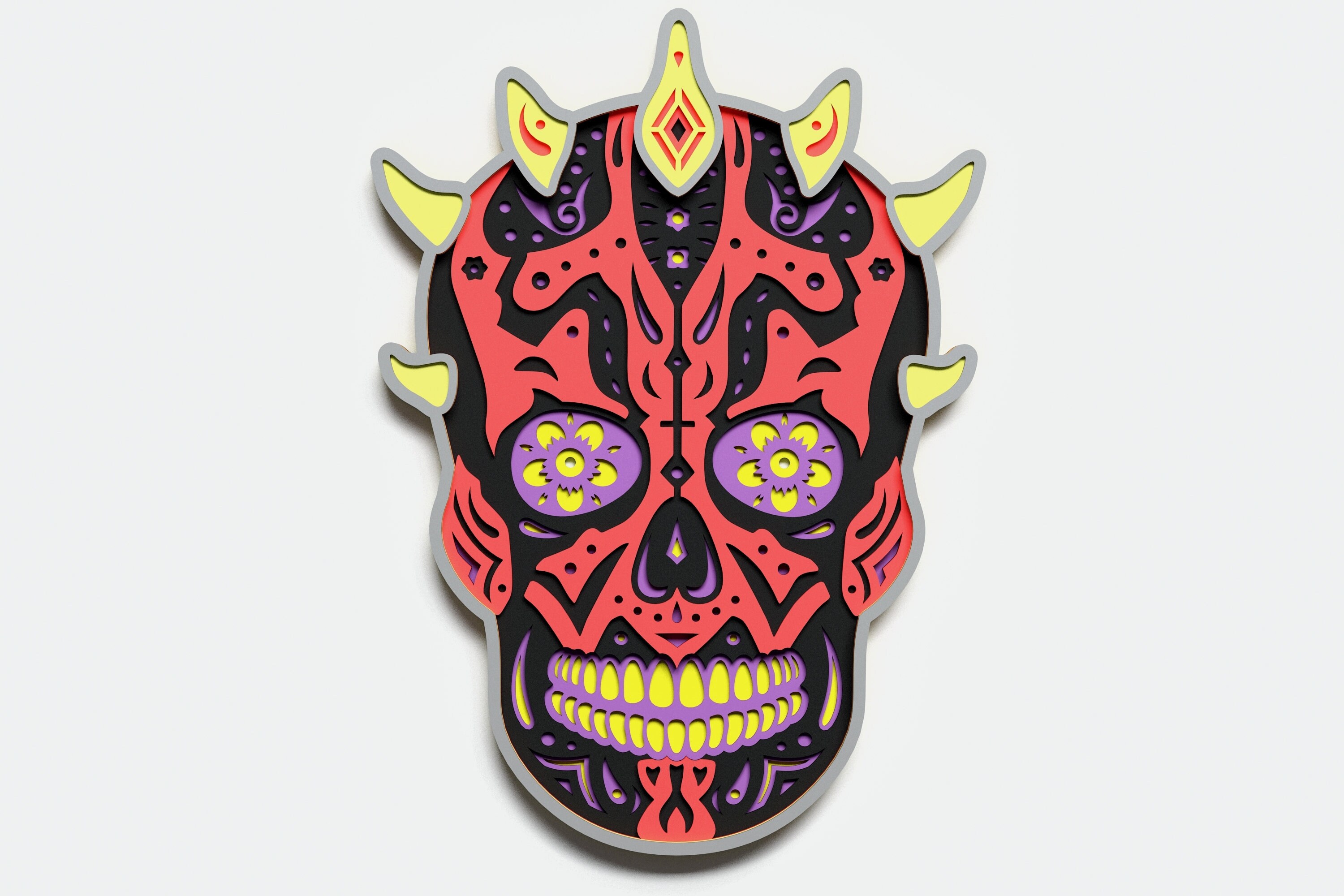 Download Multilayer Darth Maul Mandala Dxf Svg Vector Star Wars Etsy