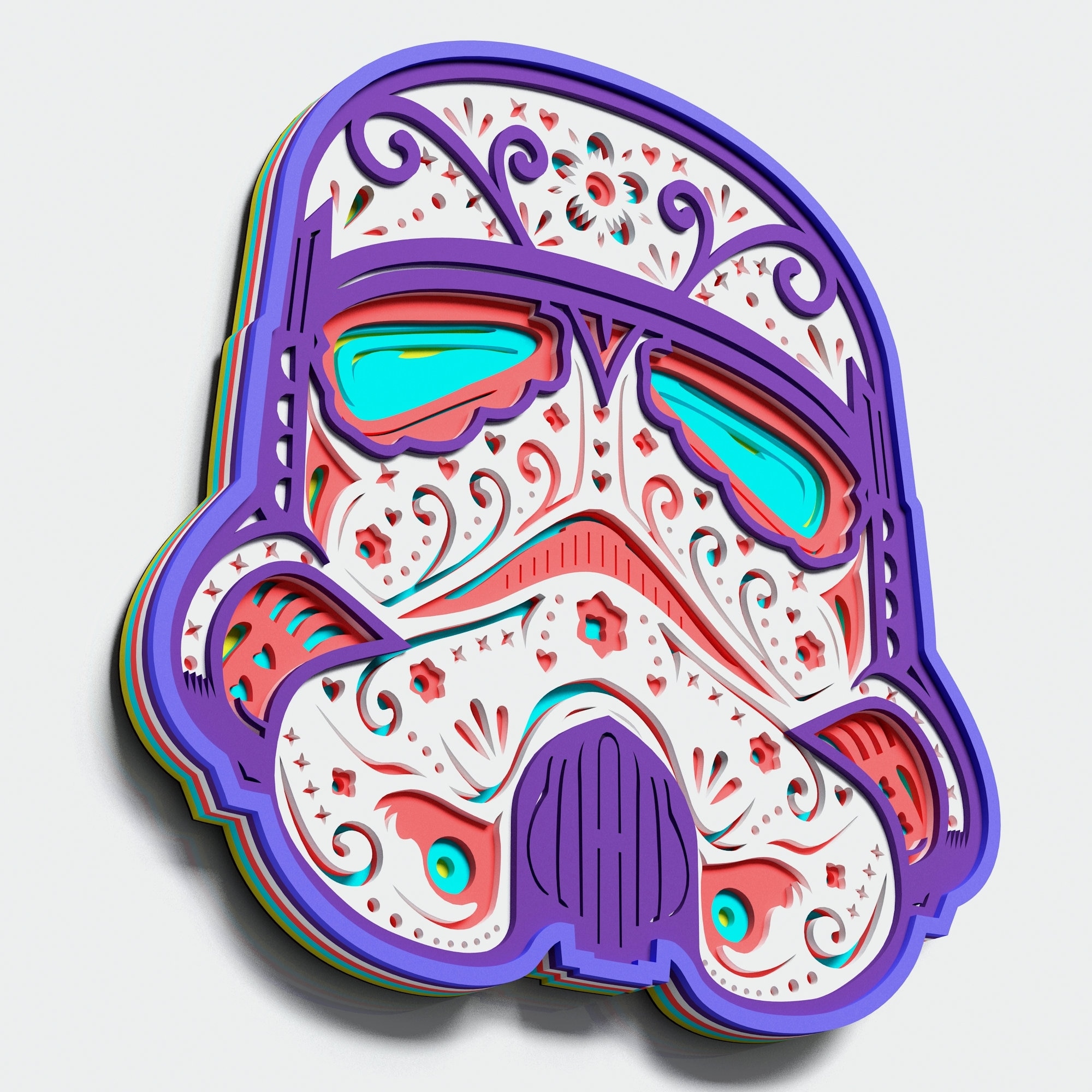 Download Multilayer Storm trooper Mandala DXF SVG Vector Star Wars ...