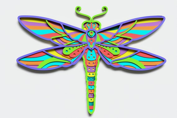 Download Multilayer Dragonfly Mandala Svg Vector Mandala File For Etsy