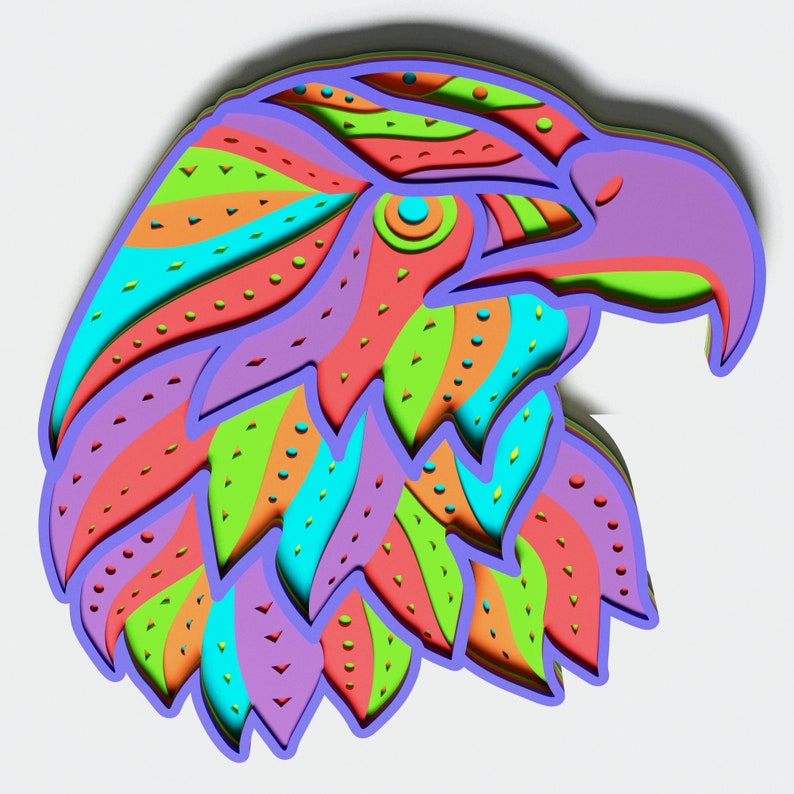 Multilayer Eagle Mandala DXF SVG CDR Vector Mandala file ...