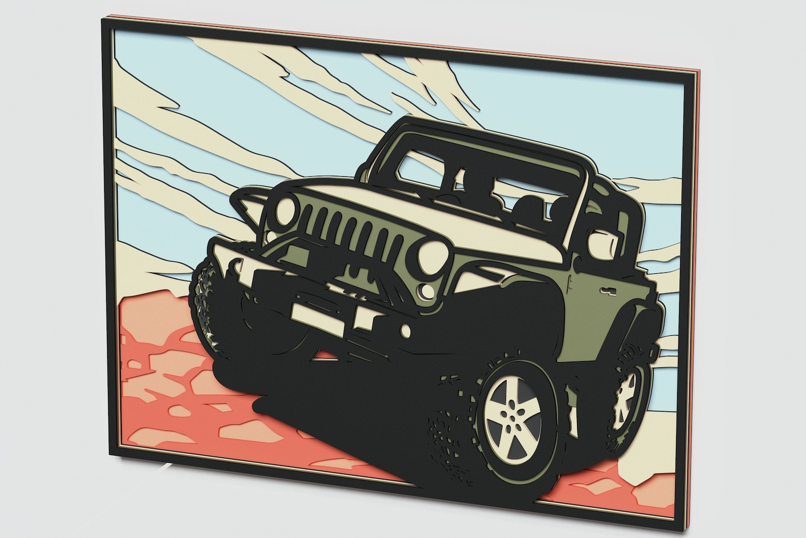Download Multilayer Jeep Design DXF SVG Vector Jeep Mandala file ...