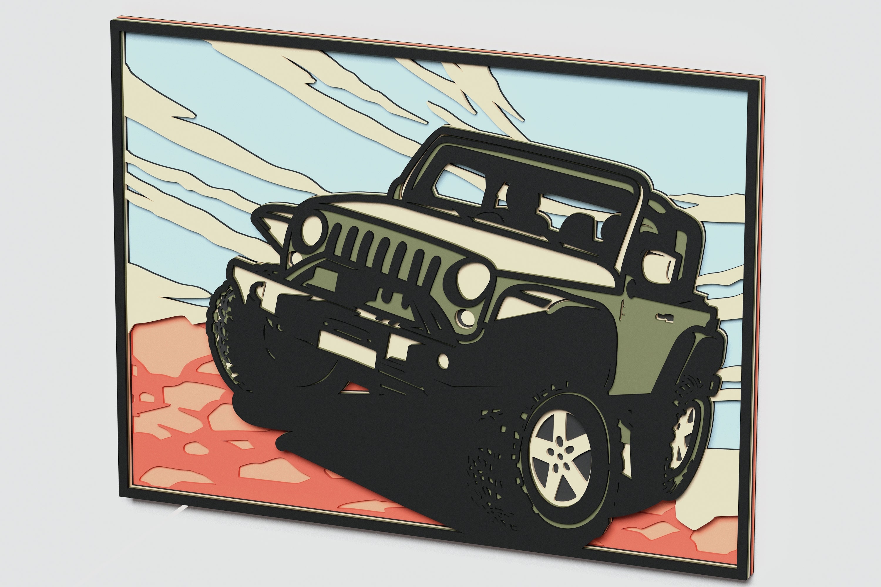 Download Multilayer Jeep Design DXF SVG Vector Jeep Mandala file ...