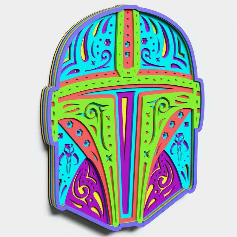 Download Multilayer Star Wars Helmet Mandala DXF SVG Vector Star ...