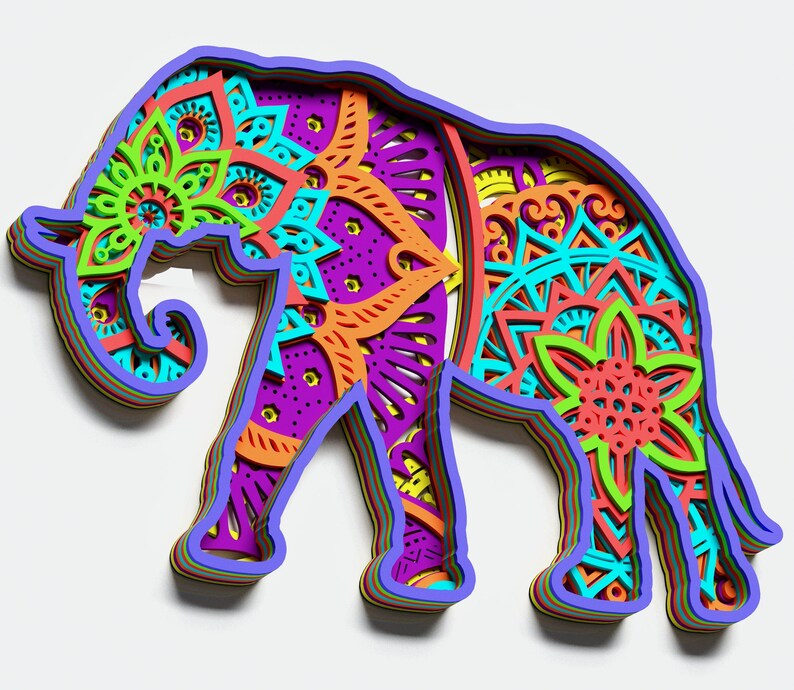 Download Multilayer Elephant Mandala svg DXF SVG CDR Vector Mandala ...