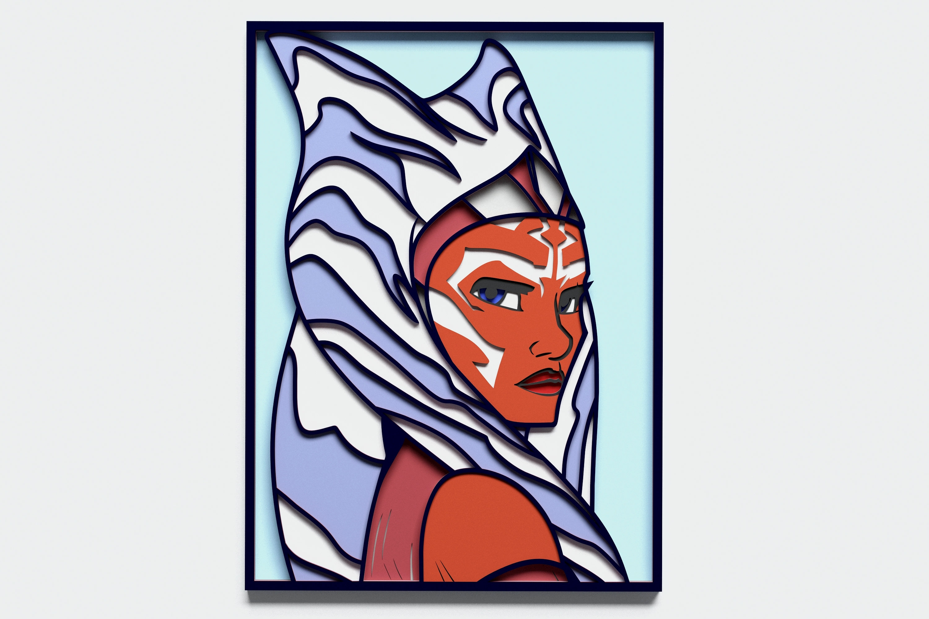 Download Multilayer Ahsoka Tano Mandala DXF SVG Layered Star Wars ...